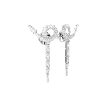 Swarovski Synthetic Cubic Zirconia Rhodium Plated Earrings Women's Silver