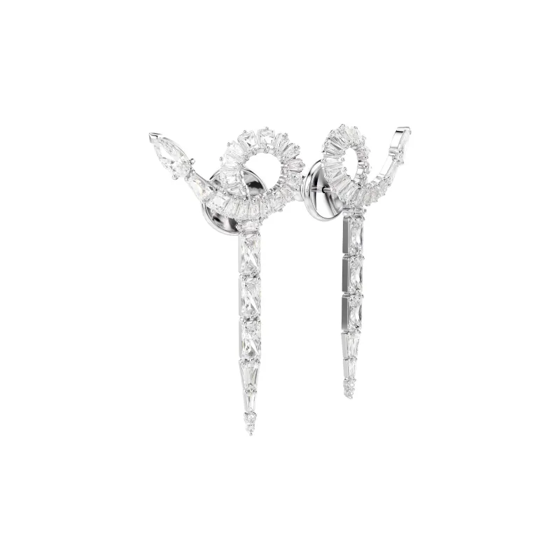 Swarovski Synthetic Cubic Zirconia Rhodium-Plated Earrings Women's Silver-0