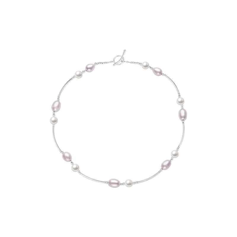 ZEGL Freshwater Pearl Necklaces Women's Pink-0