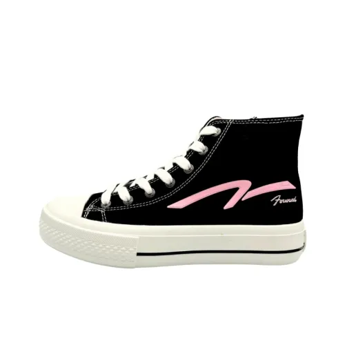 QIANJIN Abrasion Resistant Lightweight Height Increasing High Top Canvas Shoes Women's Black