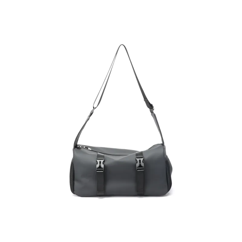 BOPAI Fabric Shoulder Bag Tofu Bag Crossbody Bag Regular Unisex Sandstone Gray/Ideal White/Black-0