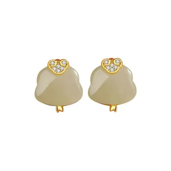 GIRATI Chalcedony Jade Stud Earrings Women's