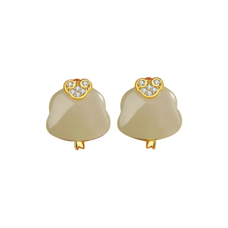 GIRATI Chalcedony Jade Stud Earrings Women's-0