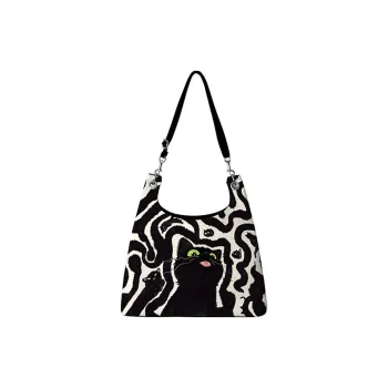 AOSONG Suede Tech Fabric Shoulder Bag Regular Unisex Little Black