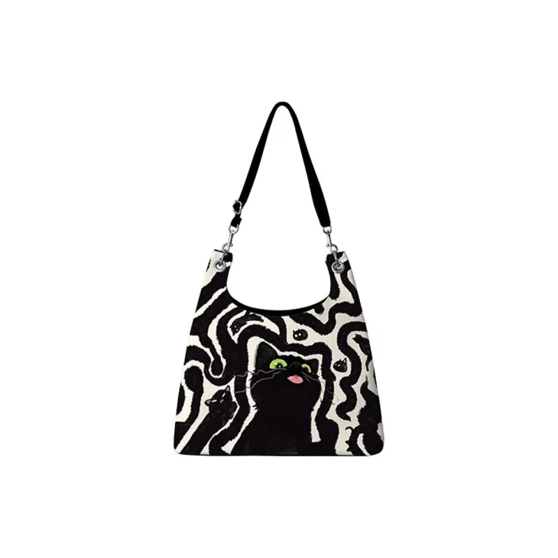 AOSONG Suede Tech Fabric Shoulder Bag Regular Unisex Little Black-0