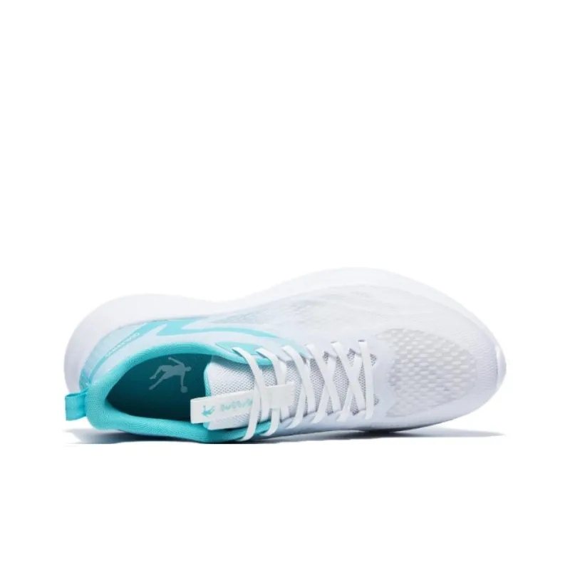QIAODAN Light LITE Cushioned Wear Resistant Breathable Running Shoes Men's White Blue-2