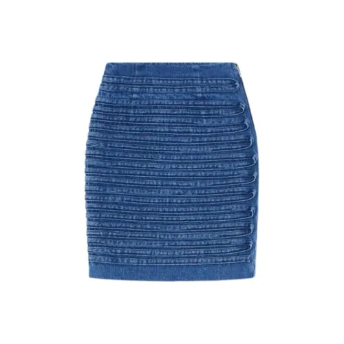 VERSACE High-Waist Panel-Detailed Denim Mini Skirt