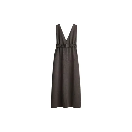 H&M Sleeveless Dress Women's Dark Brown