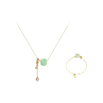 Long Fu Bean Type Jadeite Necklaces Women's