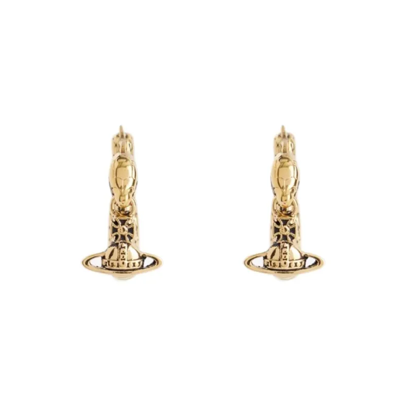 Vivienne Westwood Brass Earrings Women's Antique Gold-2