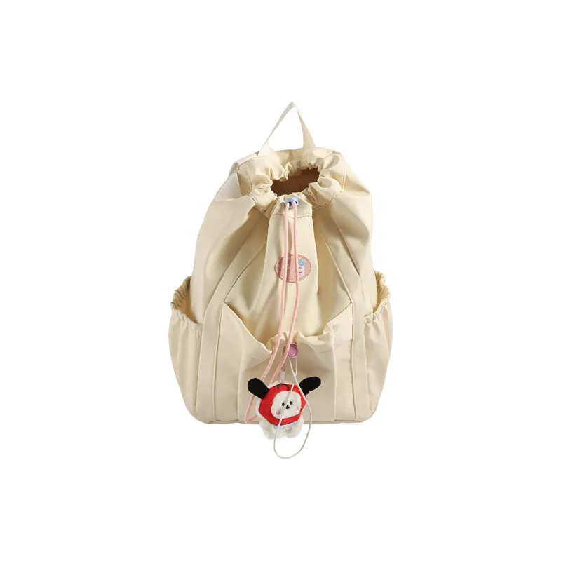 DCLOUD Nylon Fabric Backpack Large Size Unisex White/Blue/Black/Yellow-0