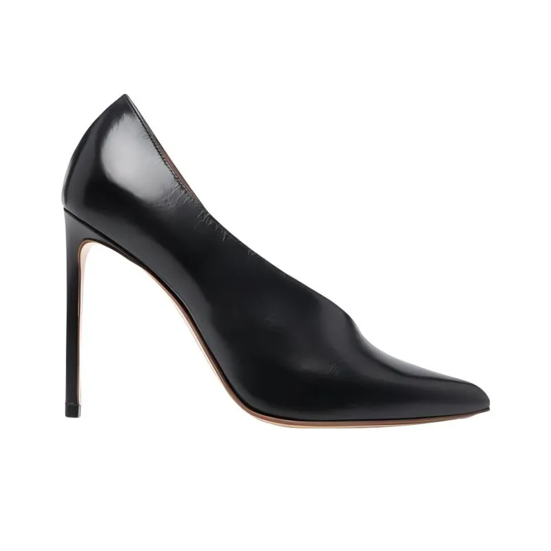 FRANCESCO RUSSO 105mm Asymmetric Leather Pumps-1