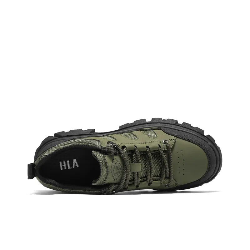 HLA Work Boots Men Low Top Army Green, Black, Earth Yellow-12
