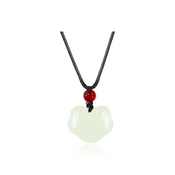 ZENGCAI Chinese Style New Chinese Style Peaceful Ruyi Lock Jade Pendant Pale Greenish White Jade Women's