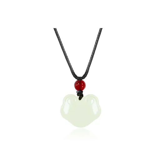 ZENGCAI Chinese Style New Chinese Style Peaceful Ruyi Lock Jade Pendant Pale Greenish White Jade Women's