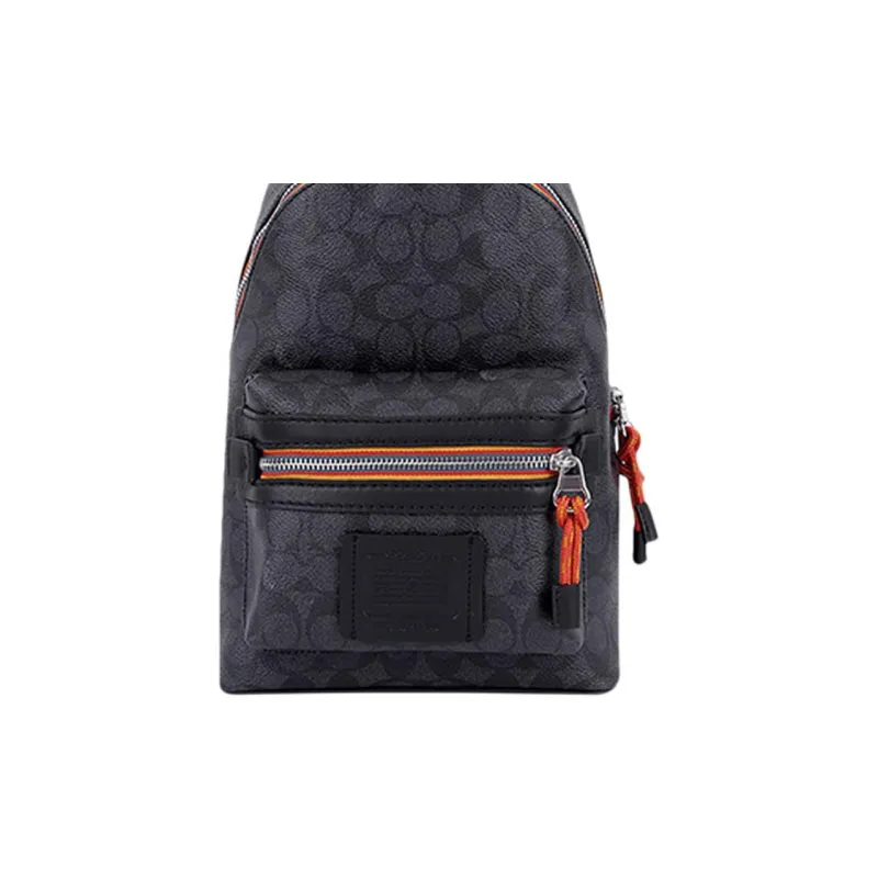 COACH Academy Coated Canvas With Leather Crossbody Bag, Shoulder Bag, Sling Bag Small Size Men's Charcoal-4