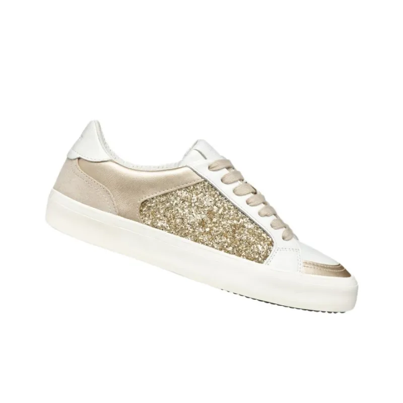GEOX Emmeleny Low Top Skateboard Shoes Women's White Gold-3