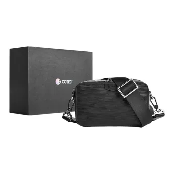 COTECi Epi Leather Crossbody Bag Unisex Black