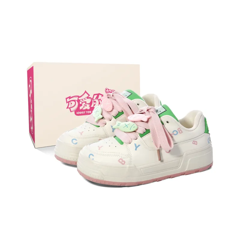 Lovely You Lightweight Wear-Resistant And Slip-Resistant Low-Top Skateboard Shoes Women's-6