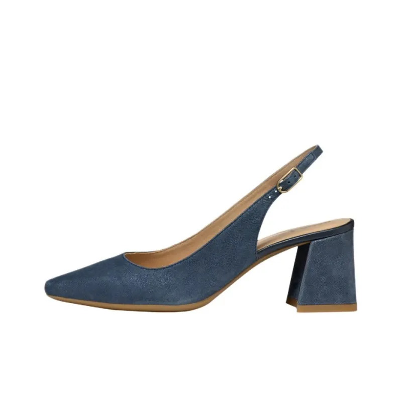 GEOX Giselda Chunky Heel High Heels 6.5cm Women's Blue-0