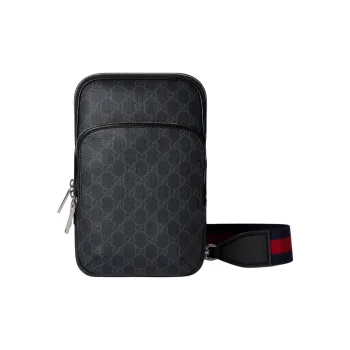 GUCCI Supreme Canvas Sling Bag Small Size Men's Black