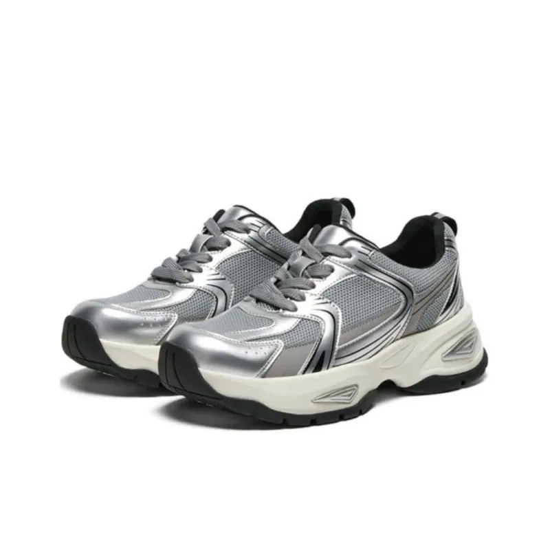 Hush Puppies Cushioning Low-Top Chunky Sneakers Women's Silver Gray-2