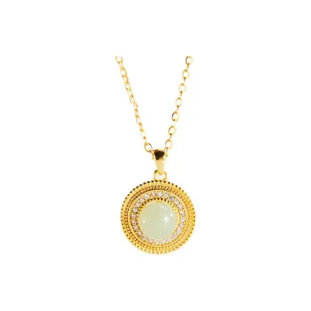 Royal Heaven's Choice Hetian Jade Necklaces Pale Greenish White Jade Unisex