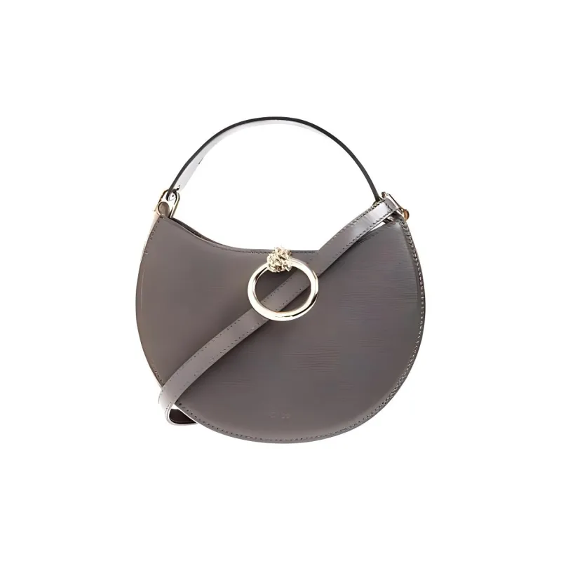 Chloe Calfskin Crossbody One Shoulder Handbag Women's Gray-0
