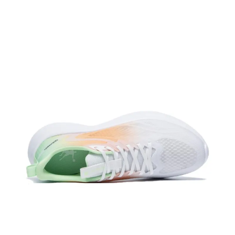 QIAODAN Light LITE Running Shoes Men Low Top White Orange Green-2