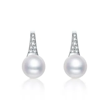 JINGUIFU Freshwater Pearl Stud Earrings Women's