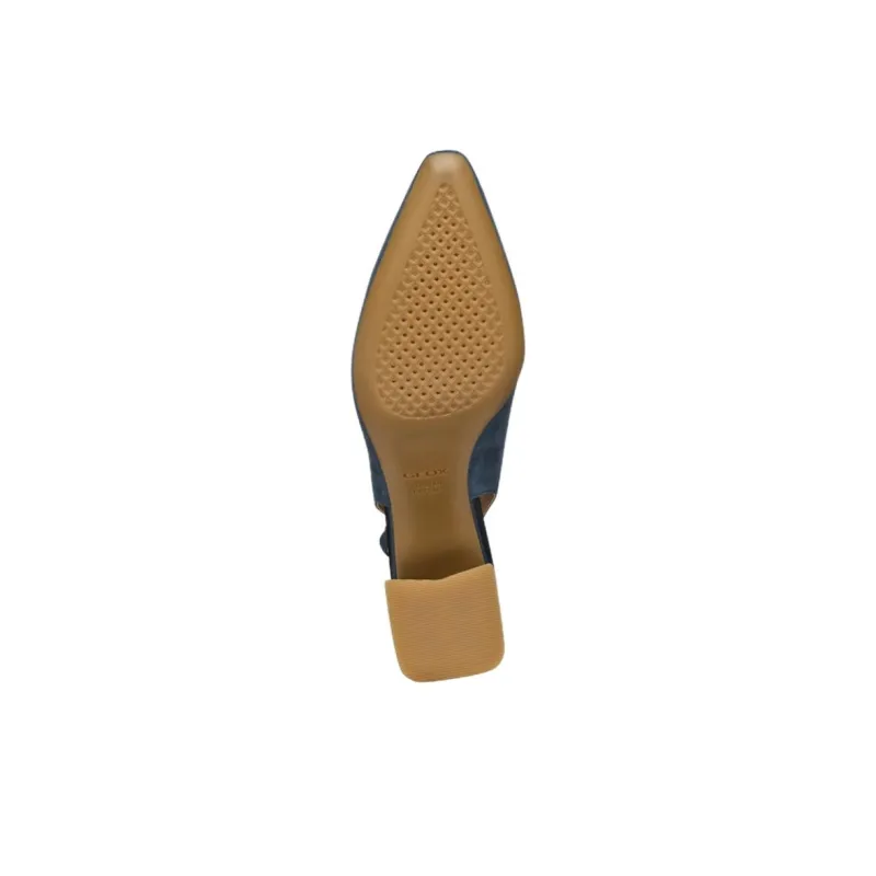 GEOX Giselda Chunky Heel High Heels 6.5cm Women's Blue-7