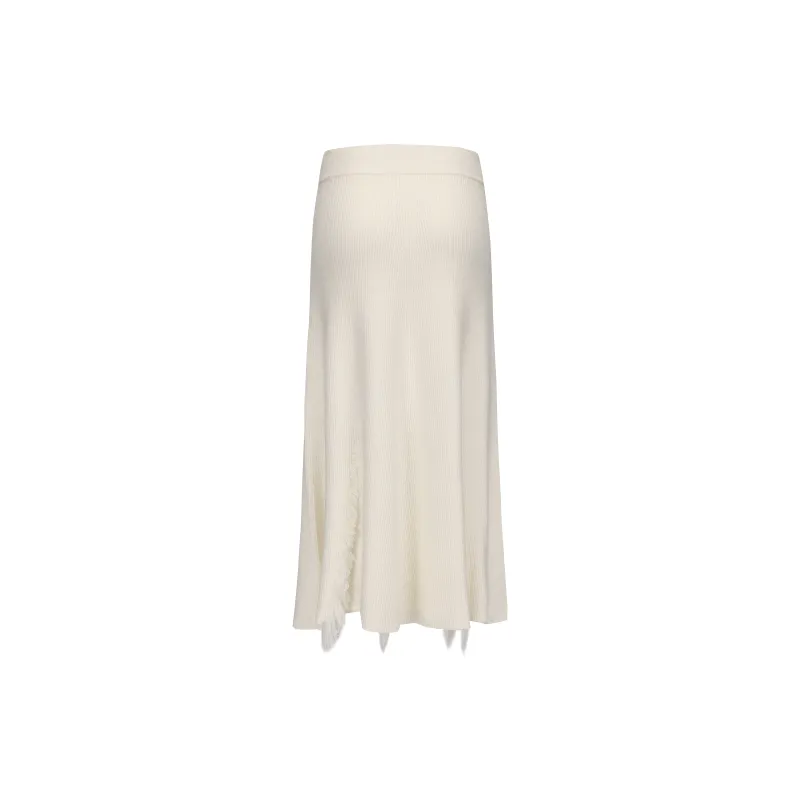CHIWAWAMEME Knit Long Skirts Women's Snowy White-1