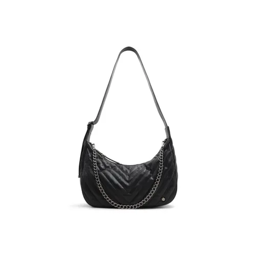 ALDO Artificial Leather Crescent Bag Shoulder Bag Medium Size Women's Black
