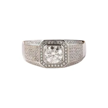 Stone On The Line S925 Silver Rings Men's