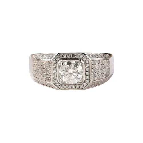 Stone On The Line S925 Silver Rings Men's