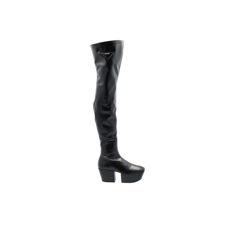 PRADA Knee high Boots Women's Black-1