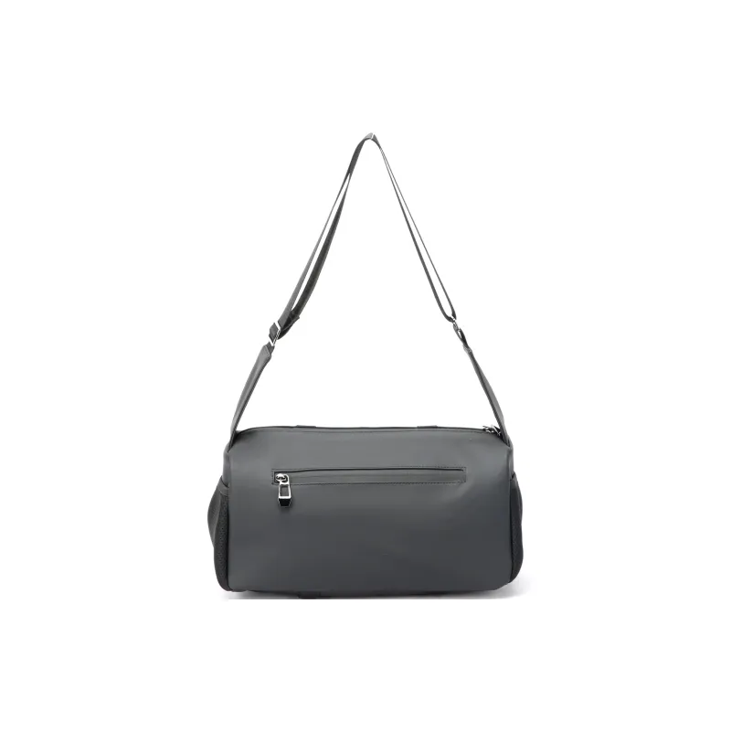 BOPAI Fabric Shoulder Bag Tofu Bag Crossbody Bag Regular Unisex Sandstone Gray/Ideal White/Black-3