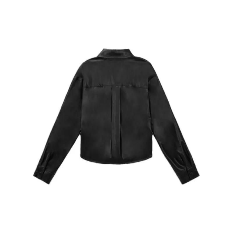 GUESS Leather Jacket Women's Black-1