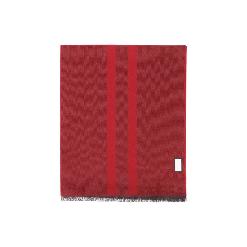 GUCCI Knit Scarves Unisex Burgundy-1