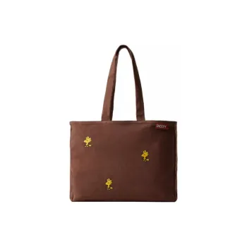 ZARA Cotton Tote Bag Shopping Bag Shoulder Bags Women's Brown