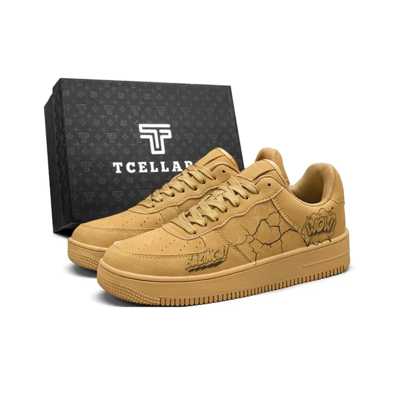 TCELLARS Cushioning Abrasion Resistant Lightweight Height Increasing Mat Low Top Skateboard Shoes Unisex-50