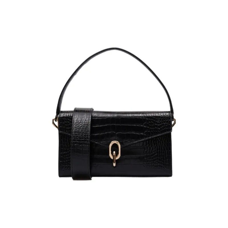 Anine Bing Colette Crocodile effect Shoulder Bag-1