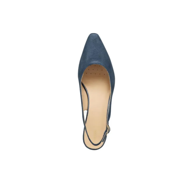 GEOX Giselda Chunky Heel High Heels 6.5cm Women's Blue-6