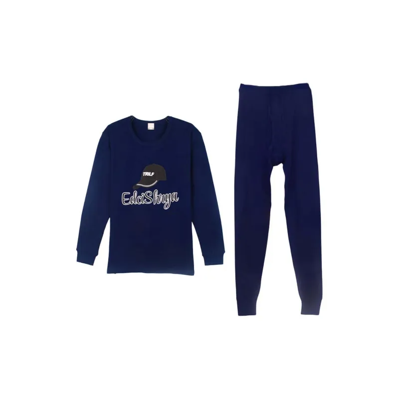 Cotton Gene Thermal Set Men's Navy Blue-0