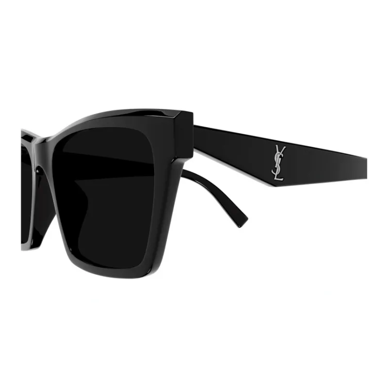 SAINT LAURENT Acetate Irregular Shape Sunglasses Unisex Black-2
