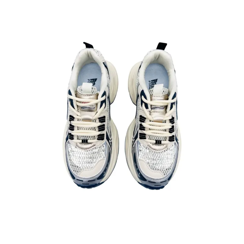 QIANJIN Breathable Mid Top Chunky Sneakers Women's Light Blue-3