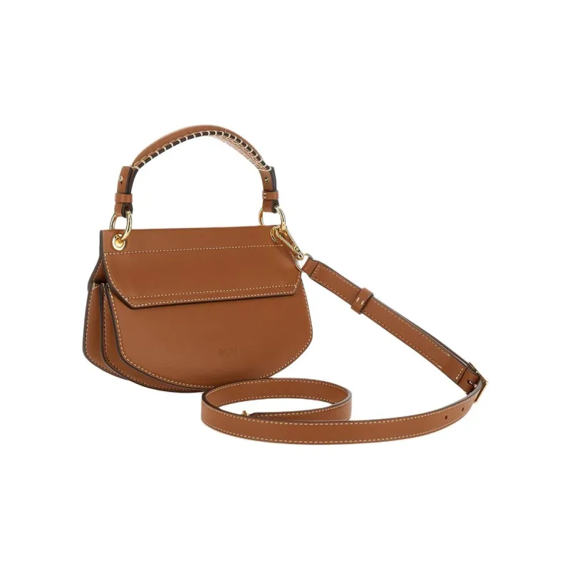 GANNI Recycled Leather Shoulder Bag Crossbody Bag Handbag Women's Brown-2