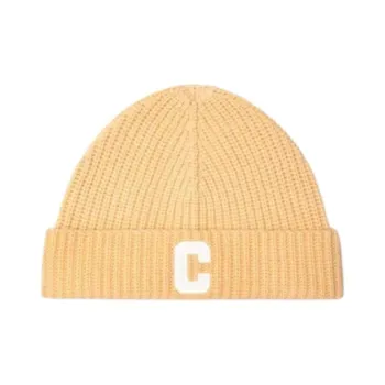 CELINE Cashmere Beanies Unisex Light Yellow
