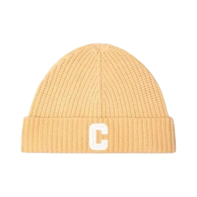 CELINE Cashmere Beanies Unisex Light Yellow-0