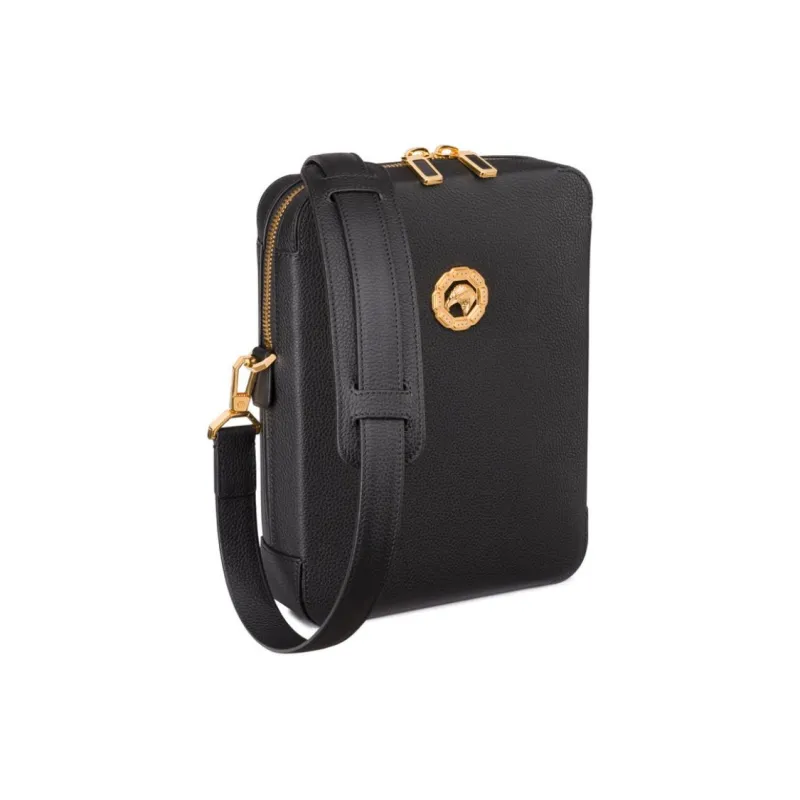 STEFANO RICCI Calfskin Shoulder Bag Crossbody Bag Men's Black-1
